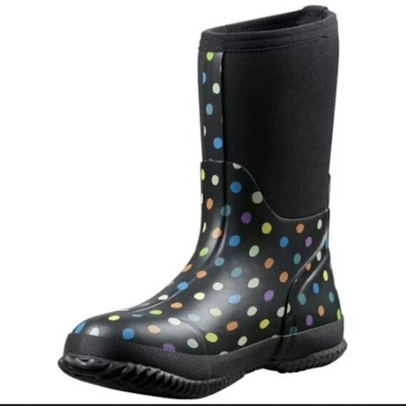 WESTERN CHIEF RUBBER POLKA RAIN BOOTS - Picture 1 of 15